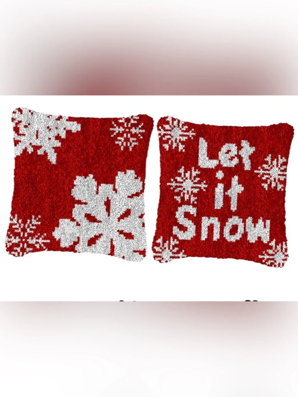 Holiday Latch Hook 2-Pack DIY Snowflake Pillowcase Set. New, Unopened.